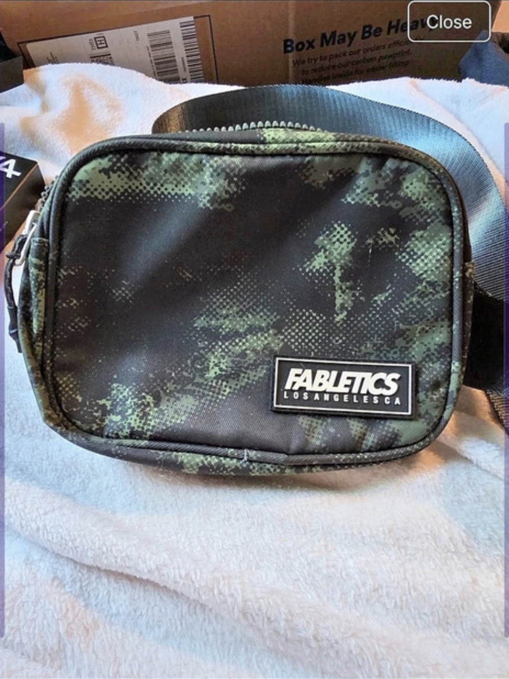 Fabletics The Big Belt Bag Green & Black Crossbody Bag